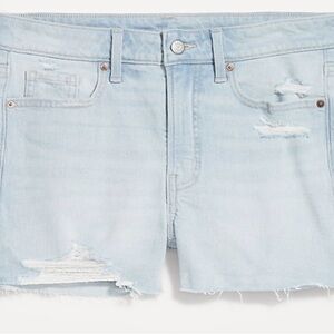 Old Navy Light Blue Distressed Jean Shorts. High Waisted. 3 inch inseam